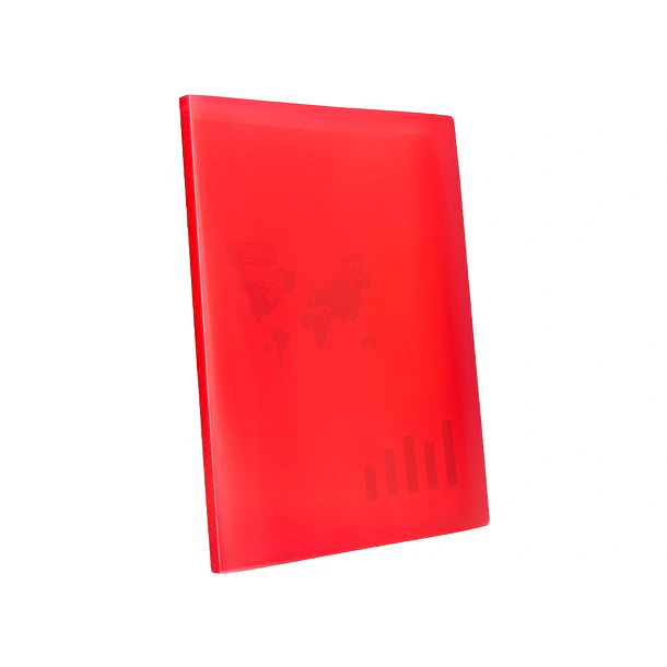 Capa catalogo  80 bl polipropileno A4 traslucida vermelha 3