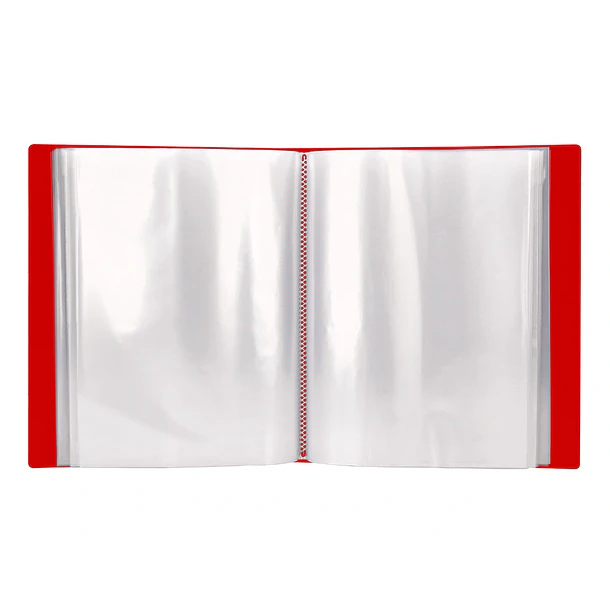 Capa catalogo  100 bl c/ cx A4 vermelho translucido 2