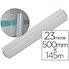 Filme em bobine transparente 500mmx145m. 23 mic.