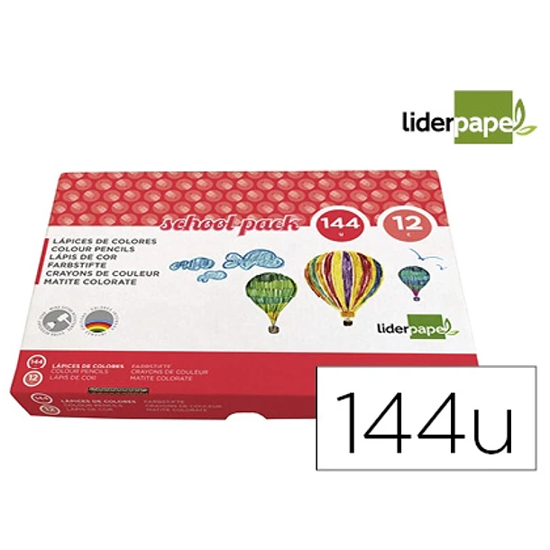 Lapis cor  schoolpack 144 un. 12 cores x 12 uni. 1