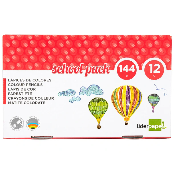 Lapis cor  schoolpack 144 un. 12 cores x 12 uni. 3