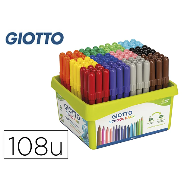 Marcador GIOTTO MAXI SHCOOL 108 un 12 cores x 9 unidades. 