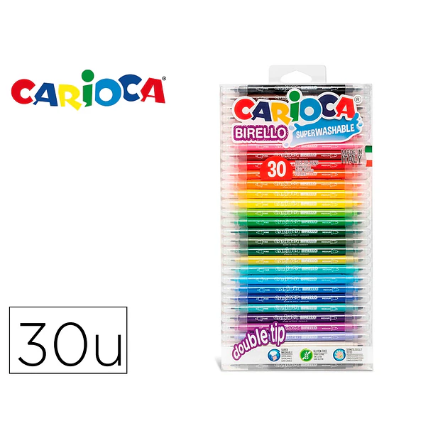 Marcador CARIOCA ponta dupla 30 un. 