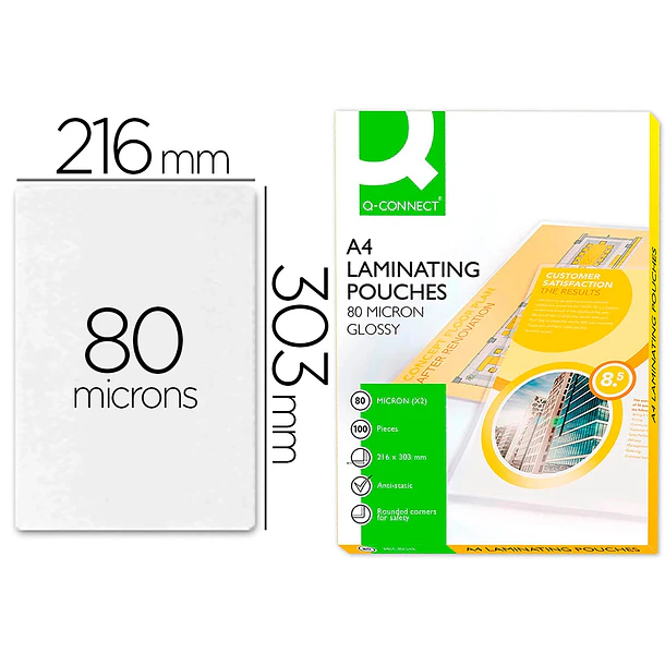  Bolsa plastificar 80 mic. A4 cx 100 un 1