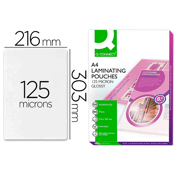 Bolsa plastificar A4  125mic. cx 100  1