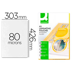 Bolsa plastificar  80 mic. A3 cx 100 un