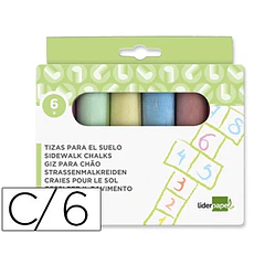  Giz para chao cores sortidas cx 6 un