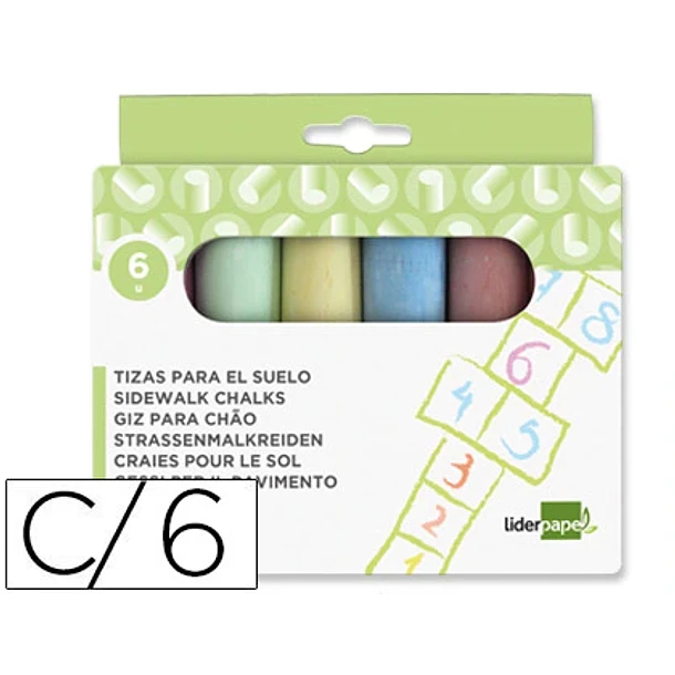  Giz para chao cores sortidas cx 6 un 1