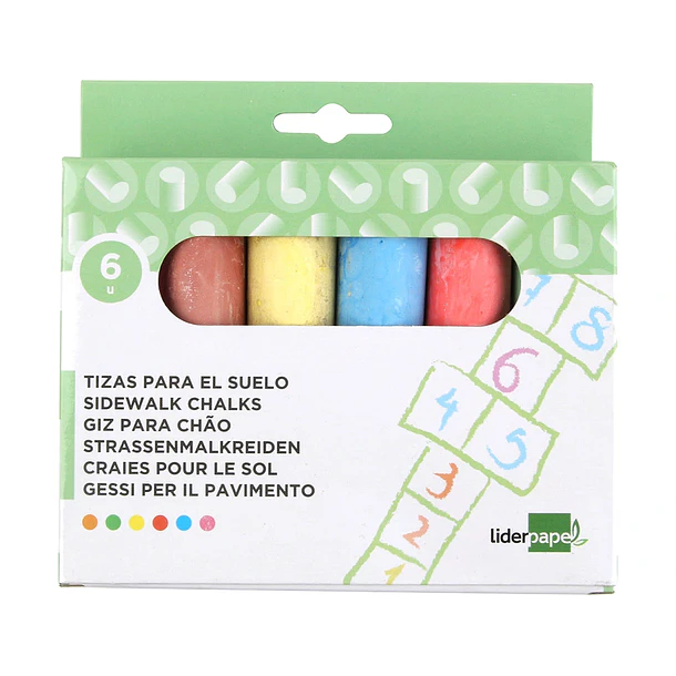  Giz para chao cores sortidas cx 6 un 3