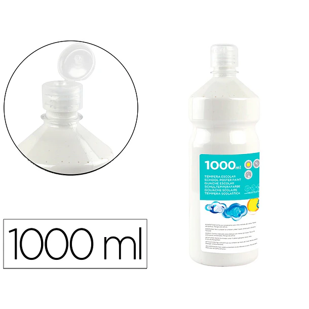 Guache escolar 1000 ml branco. 1