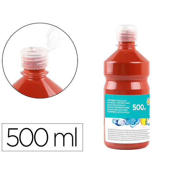 Guache escolar 500ml castanho 