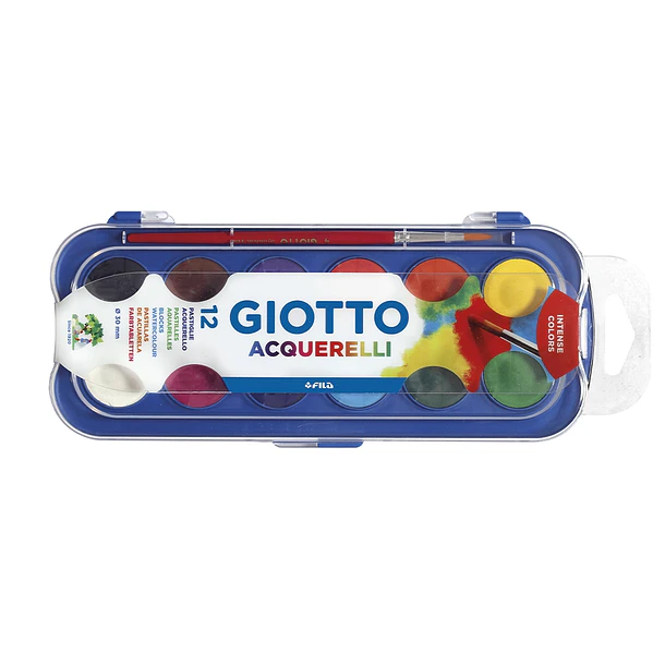Aguarela GIOTTO  12 cores estojo plastico. 