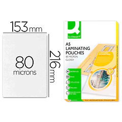 Bolsa plastificar A5 80 mic. cx 100 