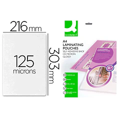  Bolsa plastificar A4  125 mic. autoadesivas cx 25 