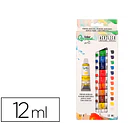 Tinta acrílica cx 12 tubos alumínio 12ml cores sort. 1
