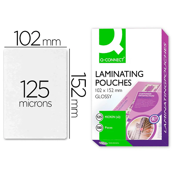Bolsa plastificar  102x152mm 125 mic. cx 100  1