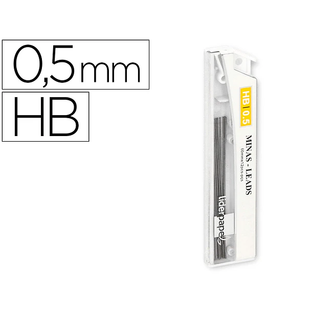 Minas  grafite 0,5 mm hb tubo 12 minas. 1