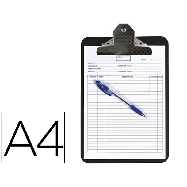 Porta notas  plastico A4 preto  