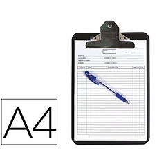 Porta notas c/mola miniclip A4 preto.
