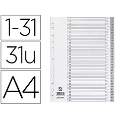 Separador A4 numerico plastico 1-31  