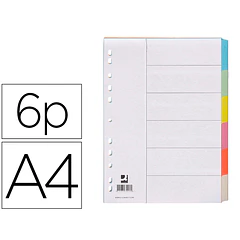 Separador cartolina A4 6 separadores.