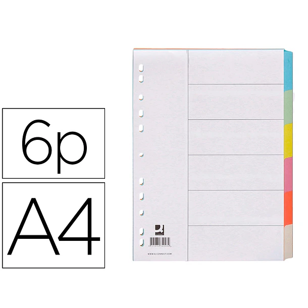 Separador cartolina A4 6 separadores. 1