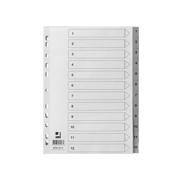  Separador A4 numerico plastico 1 a 12  2