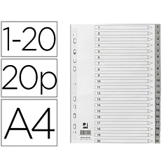  Separador A4 numerico plastico 1-20 