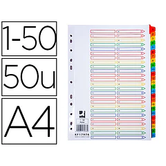 Separador A4 numerico cartao 1-50 