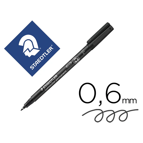 Marcador staedtler   0,6 mm preto CX 10 