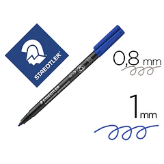 Marcador staedtler ponta 0,8-1 mm azul. cx 10