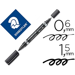 Marcador Staedtler  duo  preto 10 un.