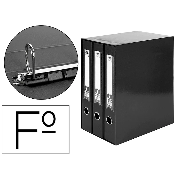 Modulo de 3 pastas de arquivo L60 preto 1