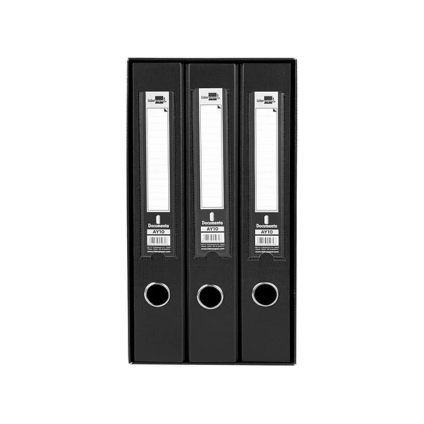 Modulo de 3 pastas de arquivo L60 preto 2