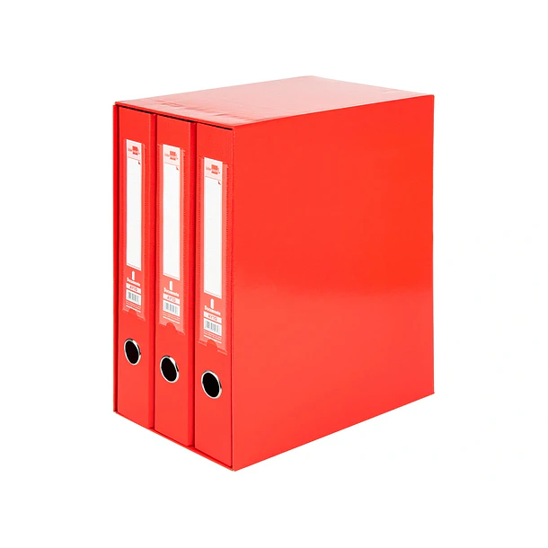 Modulo de 3 pastas de arquivo L60 vermelho 2