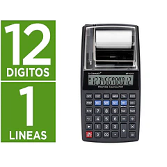 Calculadora  c/ impressora rolo 12 digitos preta.
