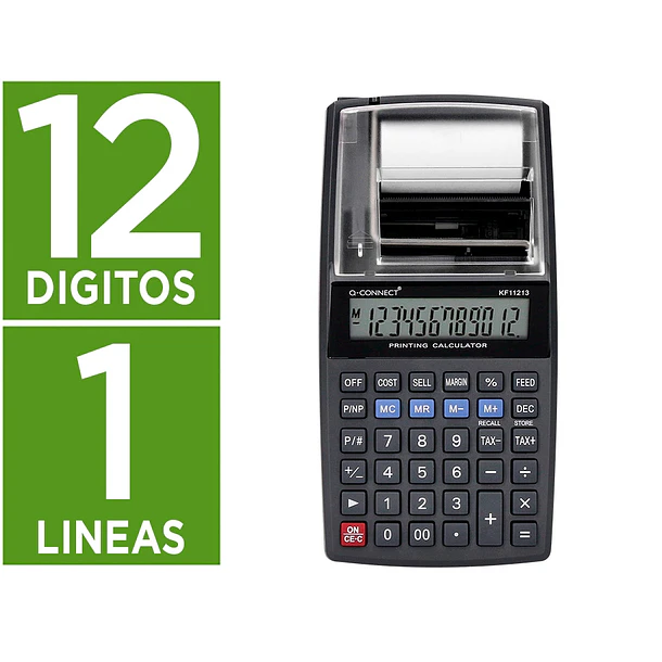 Calculadora  c/ impressora rolo 12 digitos preta. 1