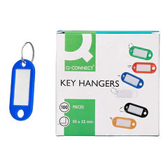 Chaveiro porta-etiquetas  azul cx 100 un