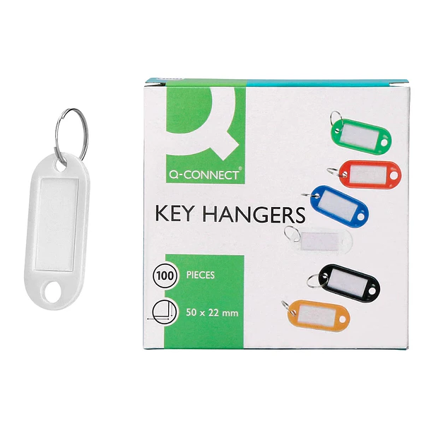 Chaveiro porta-etiquetas branco cx 100 un 1