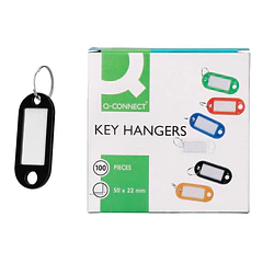 Chaveiro porta-etiquetas preto cx 100 un