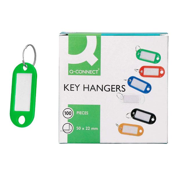 Chaveiro porta-etiquetas verde cx 100 un 1