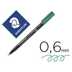 Marcador staedtler  0,6mm verde cx 10
