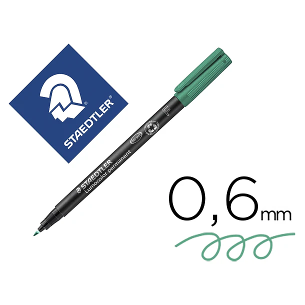 Marcador staedtler  0,6mm verde cx 10 