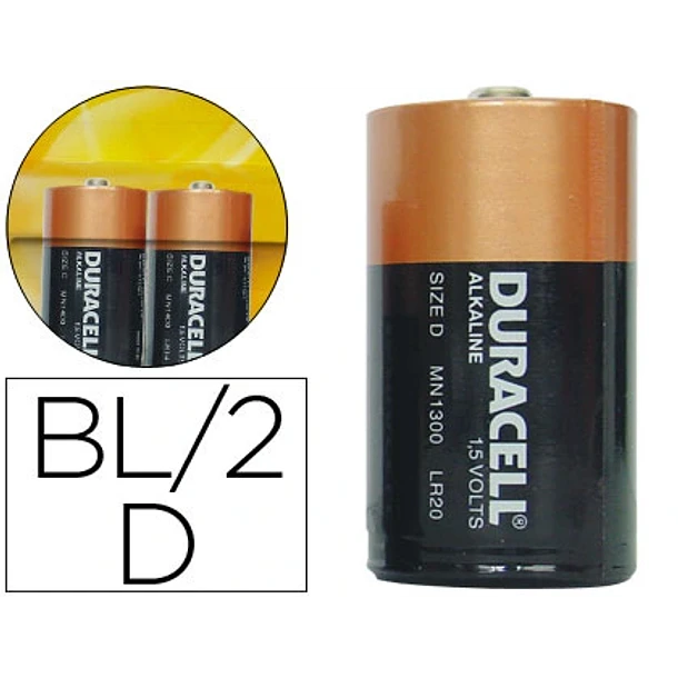 Pilha DURACELL alcalina LR20 2 un. 