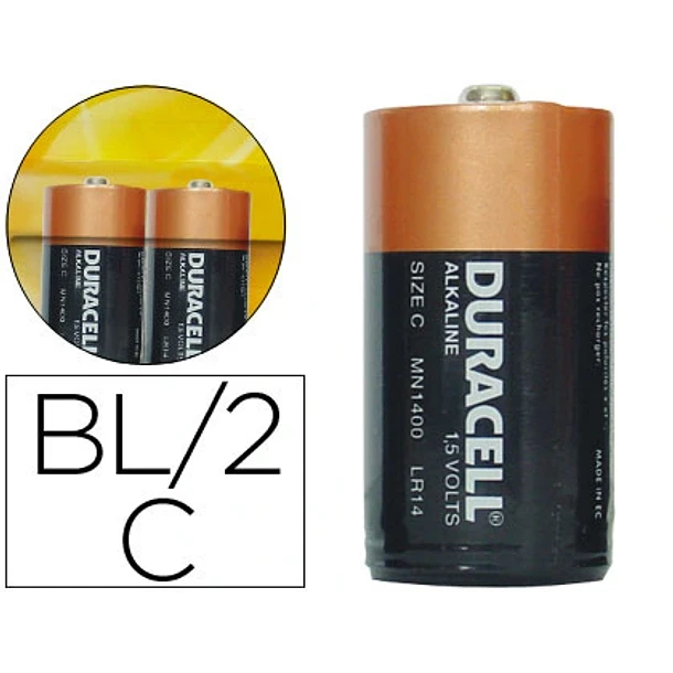 Pilha DURACELL alcalina LR14 2 un. 