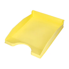 Tabuleiro secretaria plastico amarelo pastel opaco