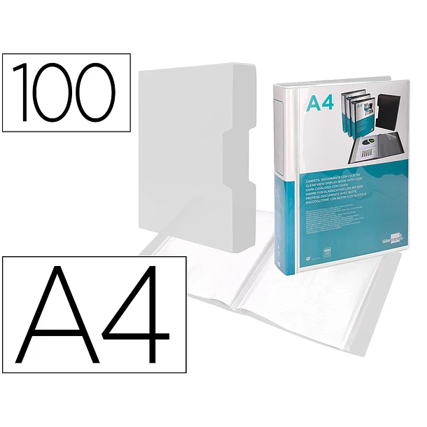 Capa catalogo A4 100 bolsas c/caixa  transparente 