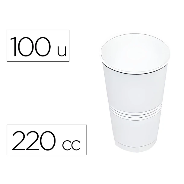 Copo plastico branco 220 cc 100 un. 