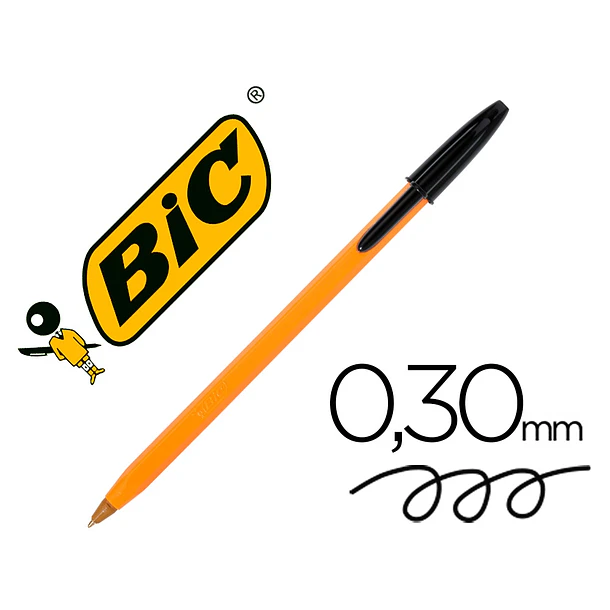 Esferografica Bic laranja preto cx 20 