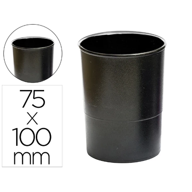 Porta lápis plástico preto opaco 